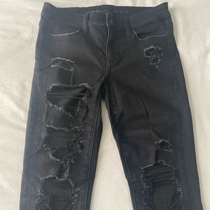 American Eagle Outfitters Ripped Black Jeggings